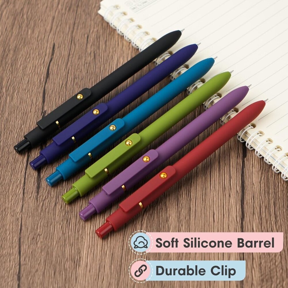 Colorful Gel Pens, 0.5mm Fine Point Retractable,Multi Colored Pens For Journalin View 4